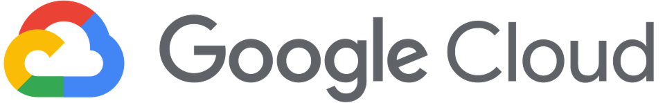 Google Cloud logo with multicolor cloud icon and gray text.